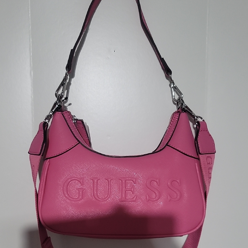 Guess Pink Logo Shoulder Bag Crossbody Purse | New With Tags